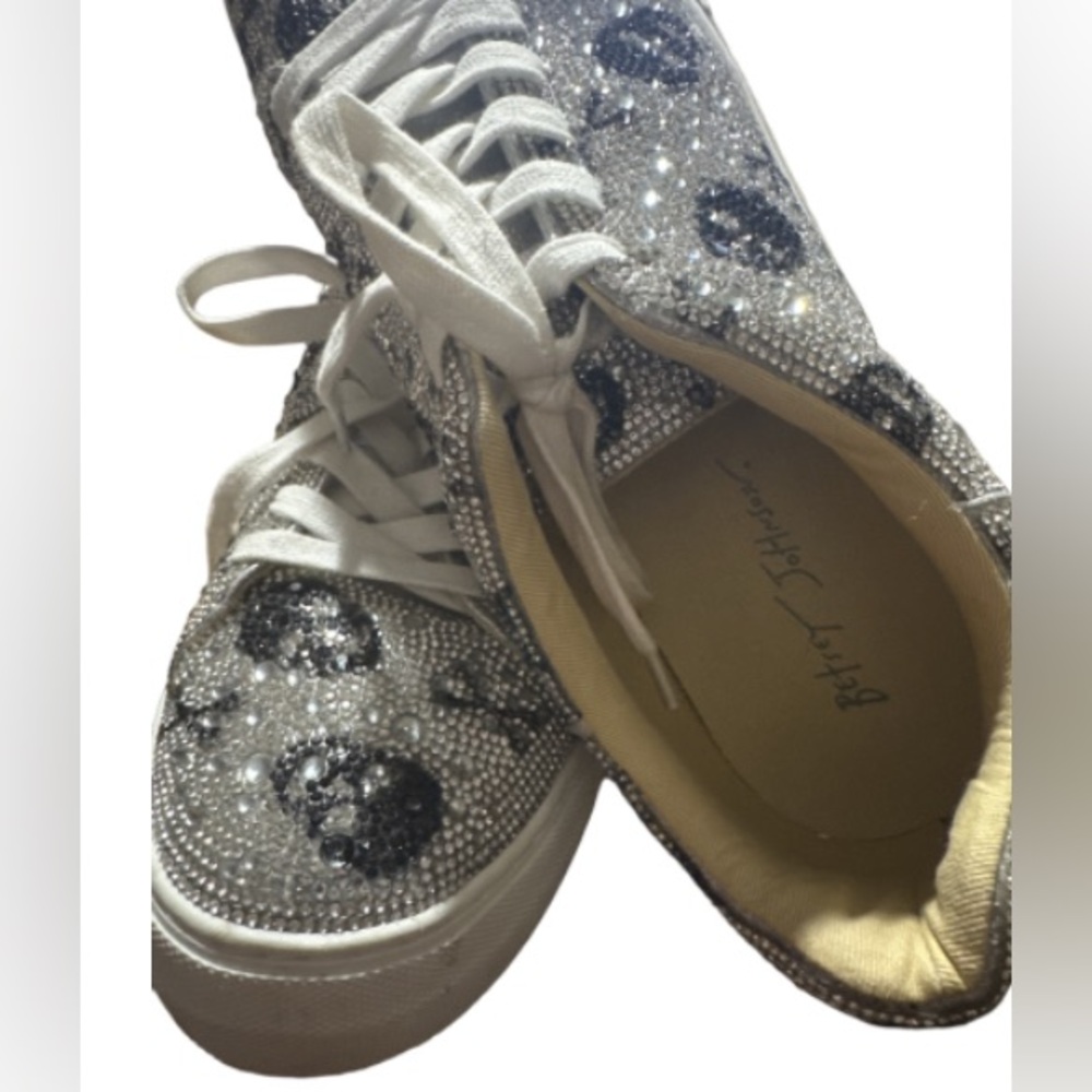 Betsey Johnson Women's Glitter Skull Sneakers - Picture 9 of 9
